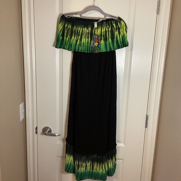 Show Off Jamaica Clothing Women's Vacation Dress One Size Colorful Cold Shoulder - Picture 5 of 10